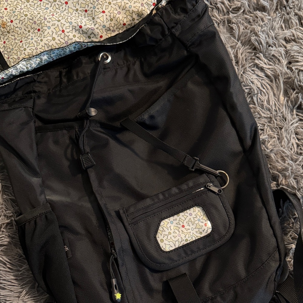 Sherpani Black Backpack with Red Accents - Picture 2 of 6